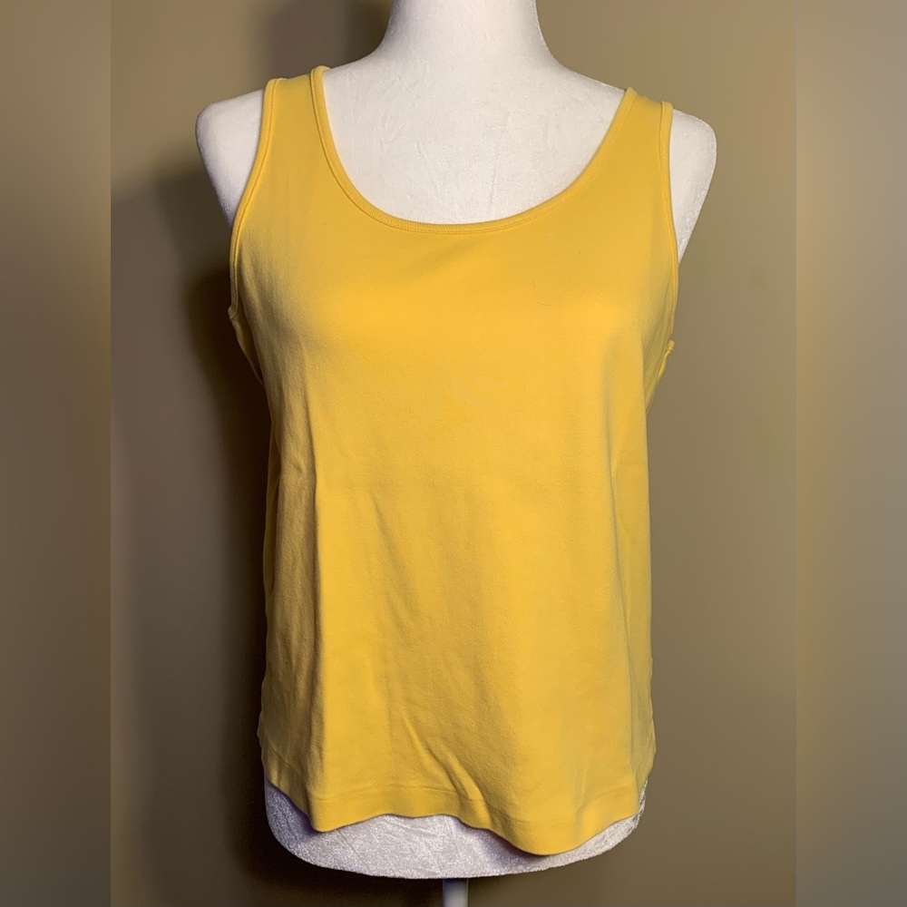 EUC Tank: Scoop Neck, Stretchy Cotton, Higher Arm Holes, Vintage Peck & Peck